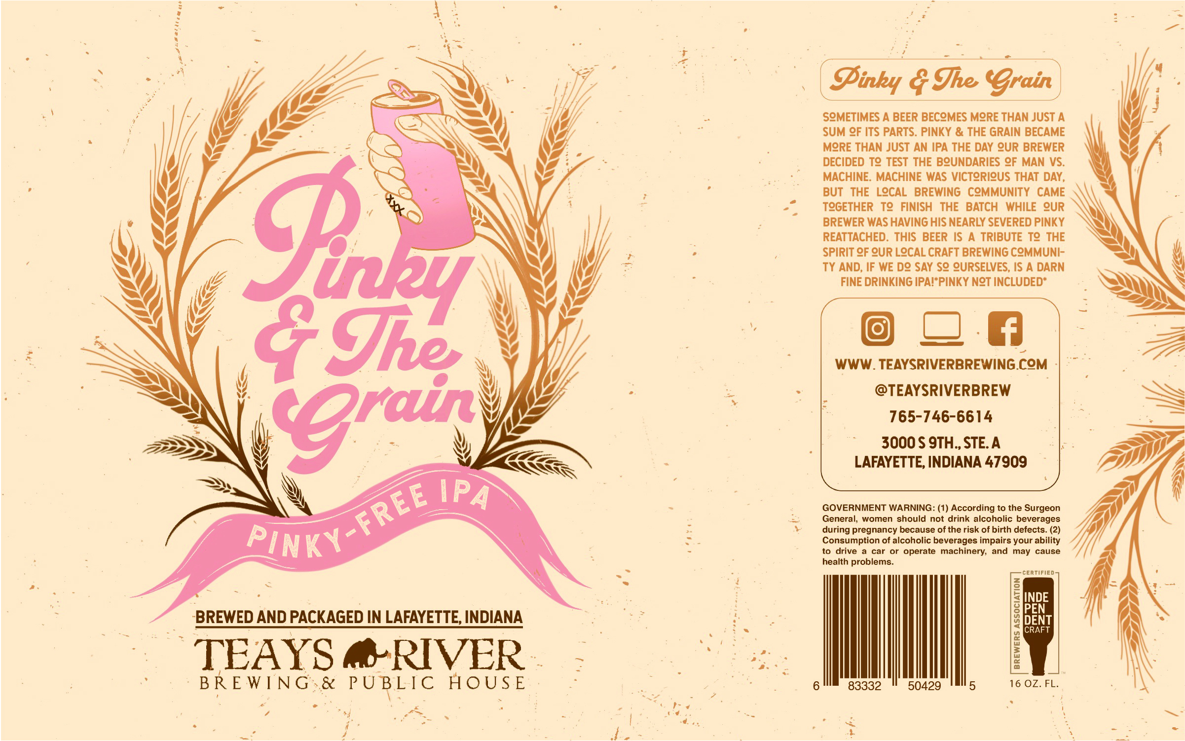 Pinky & the Grain IPA can art