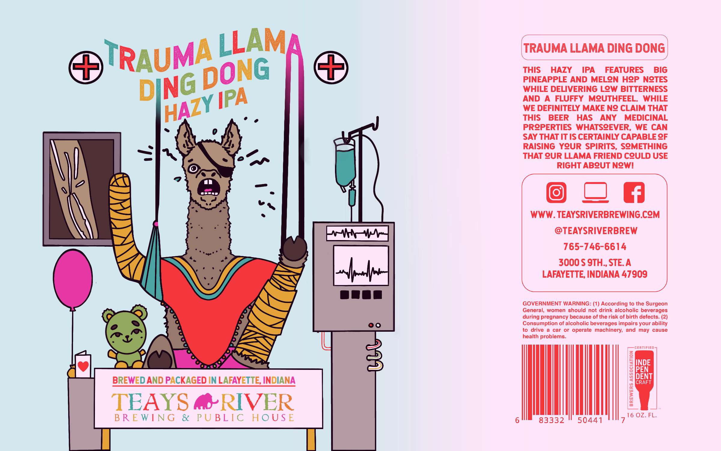 Trauma Llama Ding Dong  can art